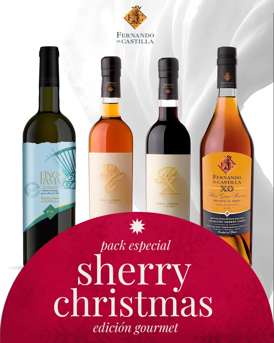 Fernando de Castilla Sherry Christmas dárková sada Edición Gourmet 4 lahve