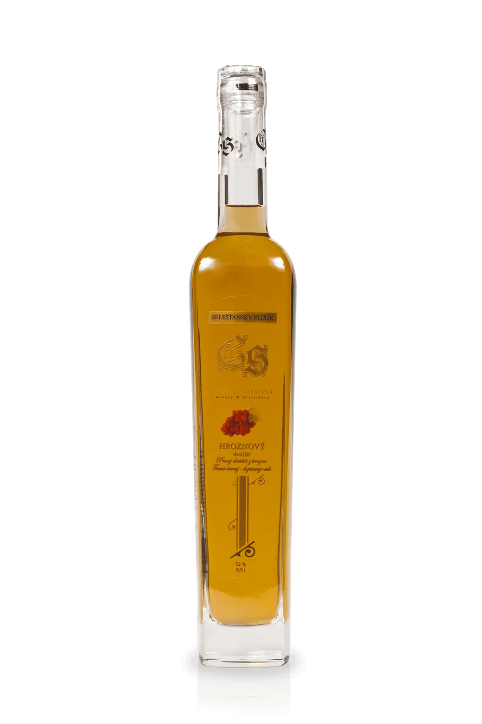 Chateau Selešťany Tramín červený hroznový destilát 52% sud